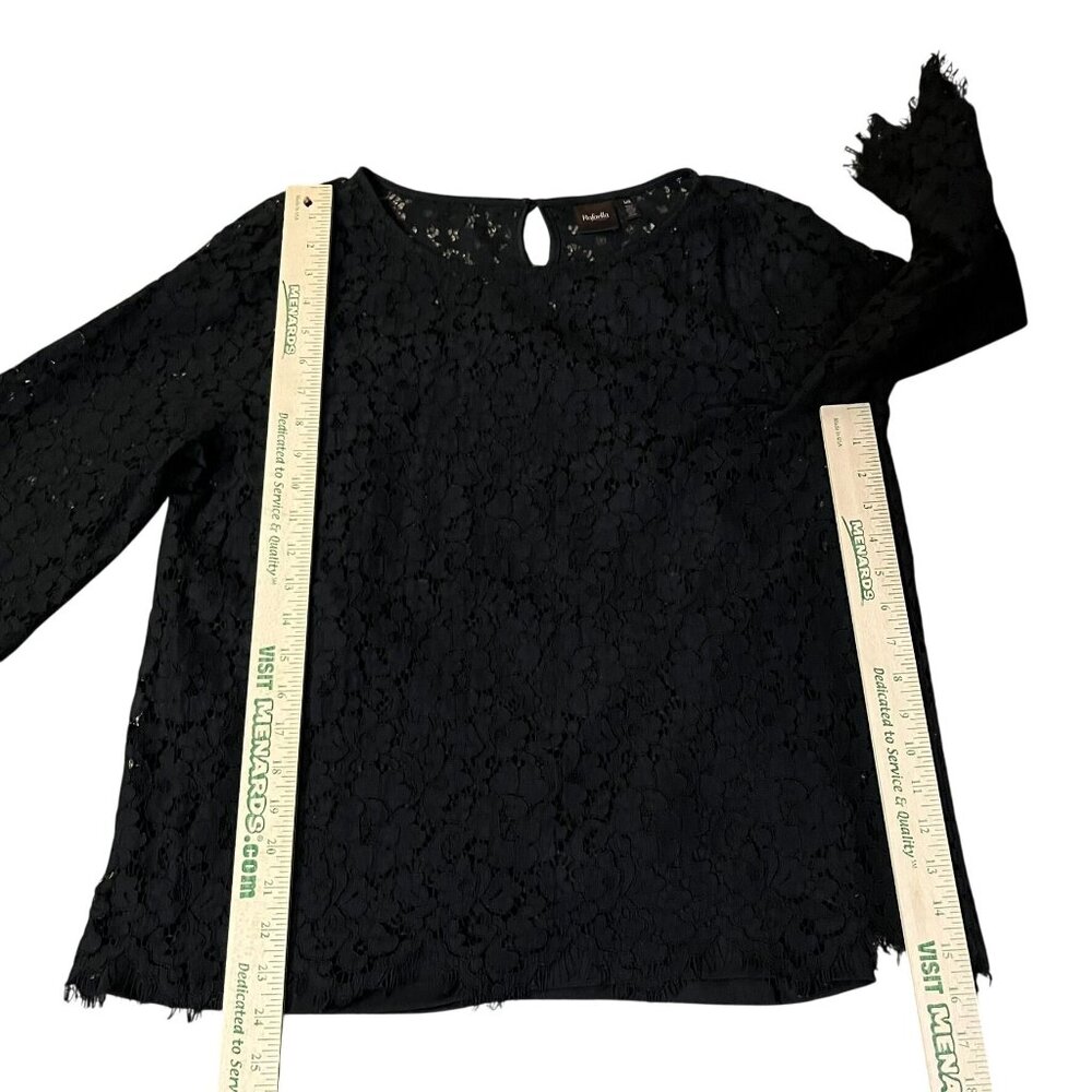 Rafaella Blouse Womens L Used Black Floral Lace Attached Cami - Picture 8 of 16